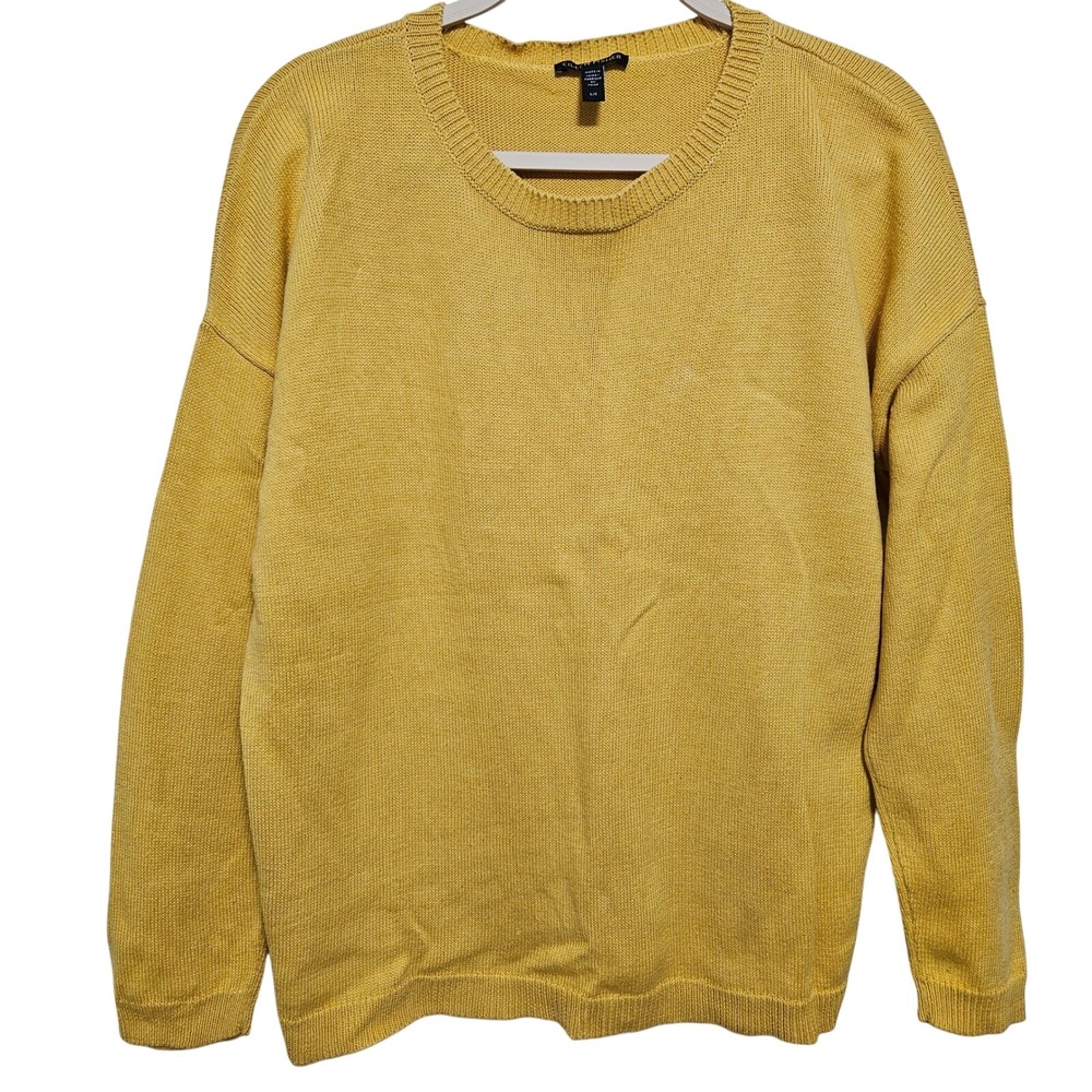 Eileen Fisher‎ Womens Organic Cotton Organic Linen Sweater Cozy Knit Fisherman L
